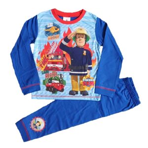 Fireman Sam Pyjamas Set Kids Fireman Sam Blue Sleepwear Age 18 Months To 5 Years