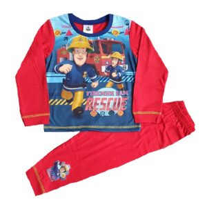 Fireman Sam Pyjamas Set Kids Fireman Sam Red Sleepwear Age 18 Months To 5 Years