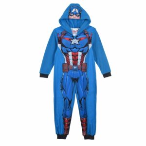 Captain America Onesie Boys Marvel Captain America All In One Pyjamas Age 4-10 Years