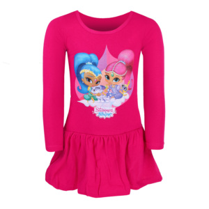Shimmer & Shine Dress Girls Long Sleeve Shimmer & Shine Cotton Dress Age 2-6 Years