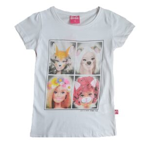 Barbie T-shirt Girls Short Sleeve Cotton Barbie Top Age 4-9 Years