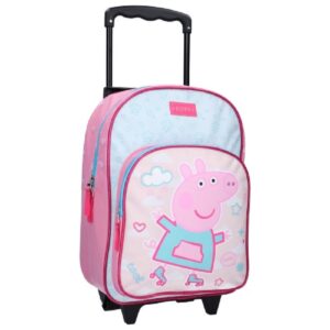 Peppa Pig Trolley Backpack Girls Peppa Deluxe Travel Trolley Bag