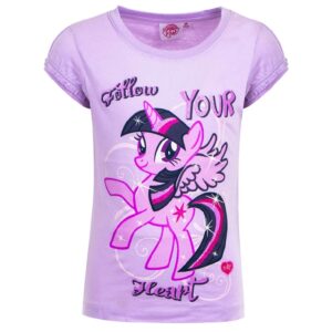 My Little Pony T-shirt Girls MLP Short Sleeve Top Age 2-8 Years Purple