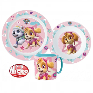 Paw Patrol Dinner Set Girls Paw Patrol 3 Piece Plate, Bowl & Mug Dinner Set
