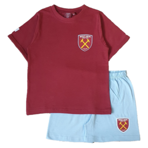 West Ham Pyjamas Boys & Girls West Ham Short Pyjamas Cotton Age 7-12 Years