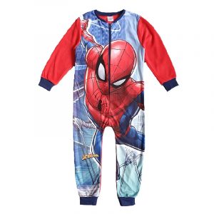 Spiderman Onesie Boys Marvel Spiderman All In One Nightwear Fleece Age 2-8 Years Red