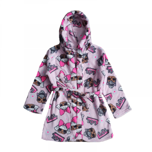 LOL Dressing Gown Girls LOL Surprise Dressing Gown Age 3-8 Years Pink