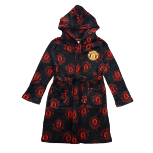 Manchester United Dressing Gown Official Licence Kids Man United Robe Age 5-15 Years