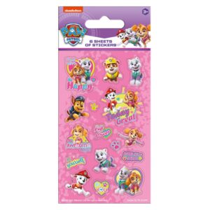 Paw Patrol Stickers Paw Patrol Party 6 Sheets Stickers Pink