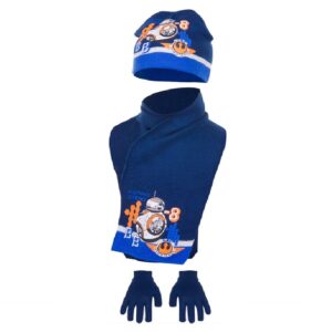 Star Wars Hat Gloves & Scarf Boys Star Wars Winter Hat Set Age 3-6 Years Navy