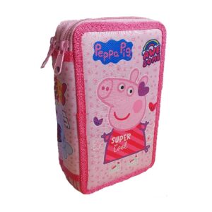Peppa Pig Pencil Case Girls Peppa Pig Filled Pencil Case 3 Layers Stationary Set