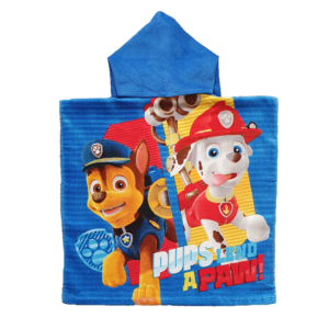 Paw Patrol Poncho Boys Blue Paw Patrol Towel 100% Cotton Poncho Size 55 x 110 cm