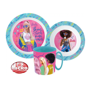 Barbie Dinner Set Girls Barbie 3 Piece Plate, Bowl & Mug Dinner Set