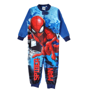 Spiderman Onesie Boys Spiderman Fleece All In One Pyjamas Onesie Age 3-8 Years Navy