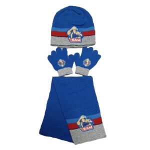Fireman Sam Hat Gloves & Scarf Set Boys Winter Fireman Sam Hat Set Age 3-7 Years