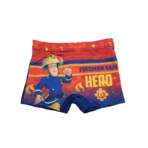 Fireman Sam Swimming Boxers Boys Fireman Sam Swimming Shorts Age 2-6 Years Red & Navy