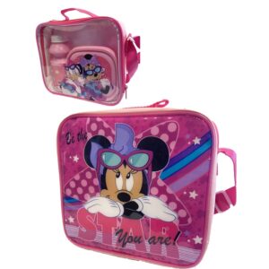 Minnie Mouse Lunch Bag Set Girls Disney Minnie Mouse Lunch Bag Bottle & Sandwich Box Set
