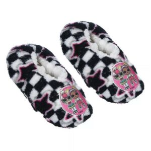 LOL Slippers Girls LOL Surprise Slippers With Anti-Slip Sole Size UK 7.5-13 Black & White