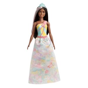 Barbie Dreamtopia Princess Doll Brunette Colorful Candy-Inspired Outfit and Tiara