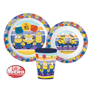 Minions Dinner Set Kids Minions 3 Piece Microwavable Dinner Set Plate Bowl & Cup