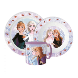 Frozen Dinner Set Girls Disney Frozen Autumn Leaves 3 Piece Microwavable Dinner Set Plate Bowl & Mug